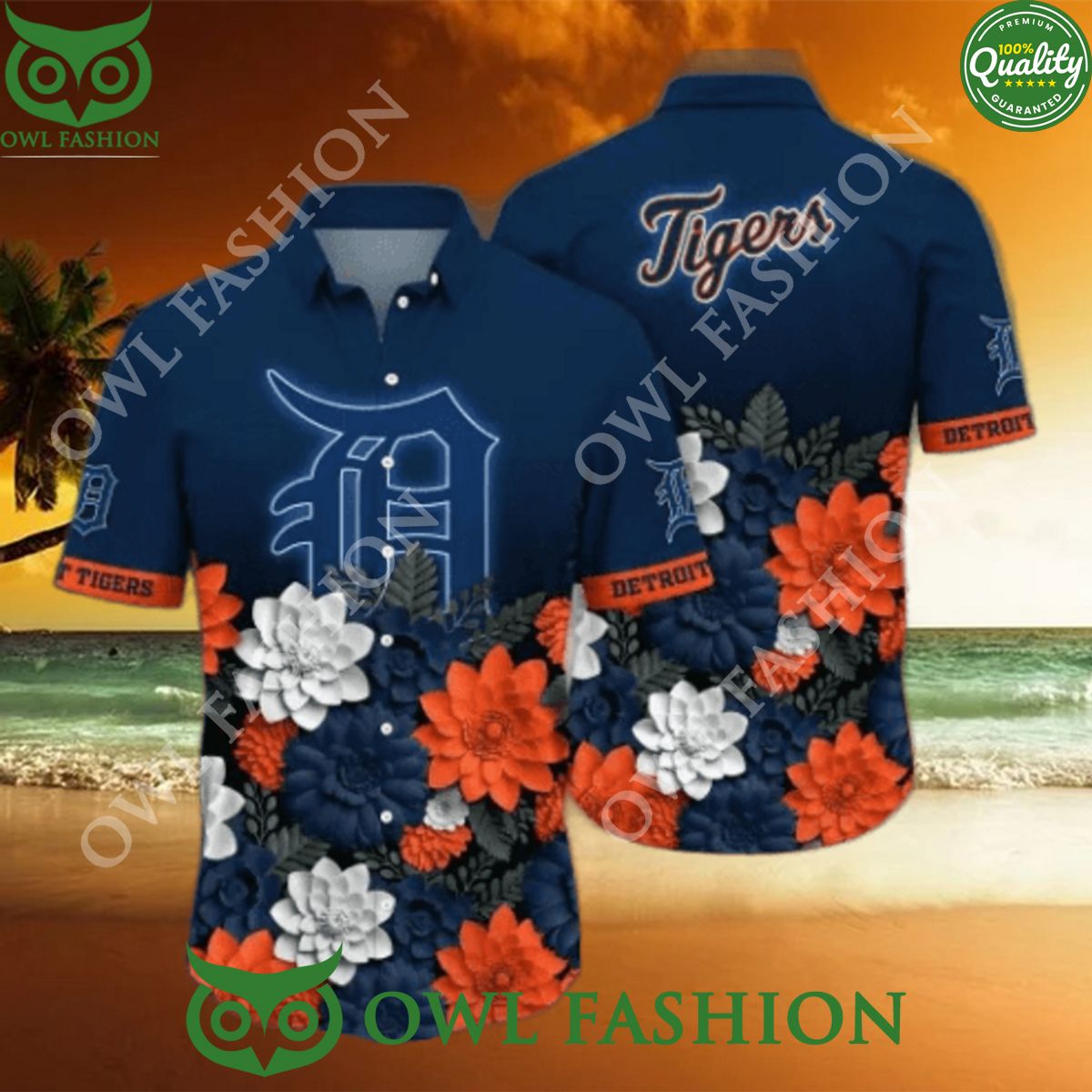 Detroit Tigers MLB Flower Beach Vibe Premium Hawaiian - Adult & Kids T-Shirts, Sweatshirts & Hoodies apparel design preview 1