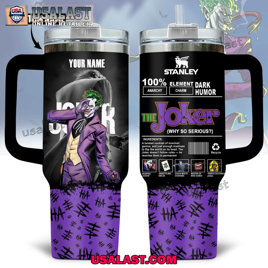 Joker Why So Serious Custom 40oz Tumbler Cup - Adult & Kids T-Shirts, Sweatshirts & Hoodies apparel design preview 1