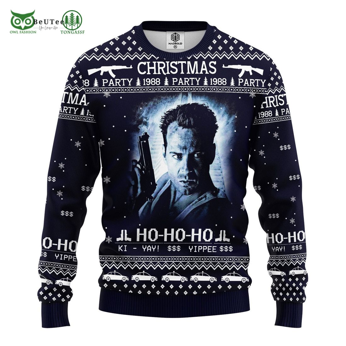 Die Hard 1988 Ugly Knitted Christmas Sweater - Adult & Kids T-Shirts, Sweatshirts & Hoodies apparel design preview 1