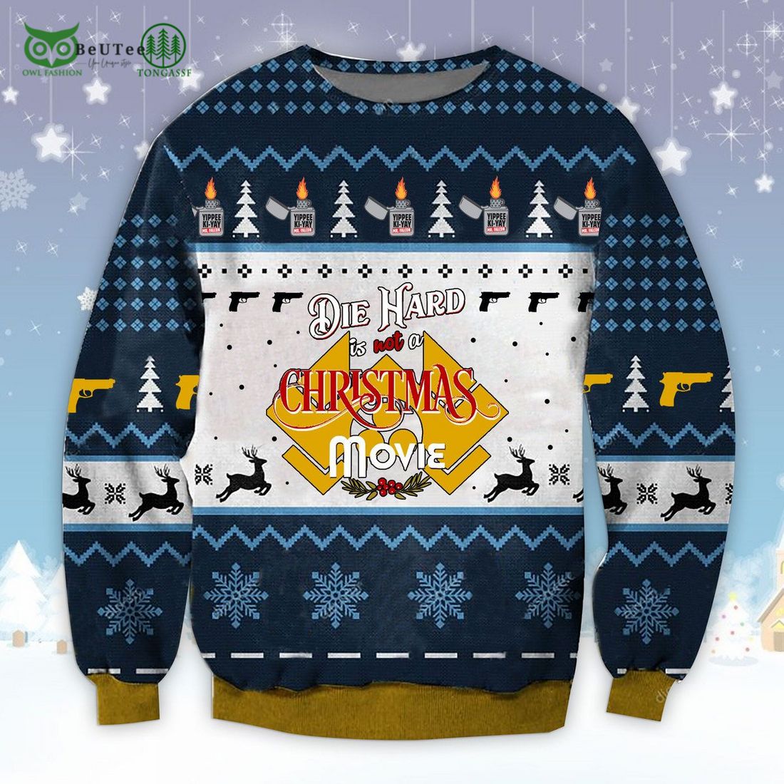 Die Hard Movie Christmas Ugly Sweater - Adult & Kids T-Shirts, Sweatshirts & Hoodies apparel design preview 1