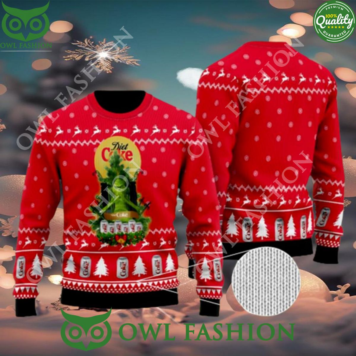 Diet Coke Grinch Snow Ugly Christmas Sweater Jumper - Adult & Kids T-Shirts, Sweatshirts & Hoodies apparel design preview 1