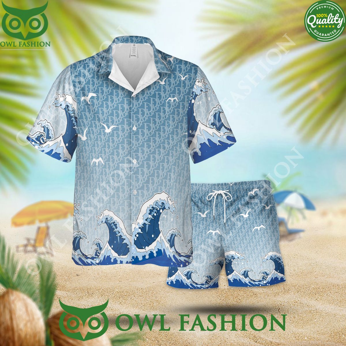Dior The Sea Waves Luxury Summer 2024 hawaiian and - Adult & Kids T-Shirts, Sweatshirts & Hoodies apparel design preview 1