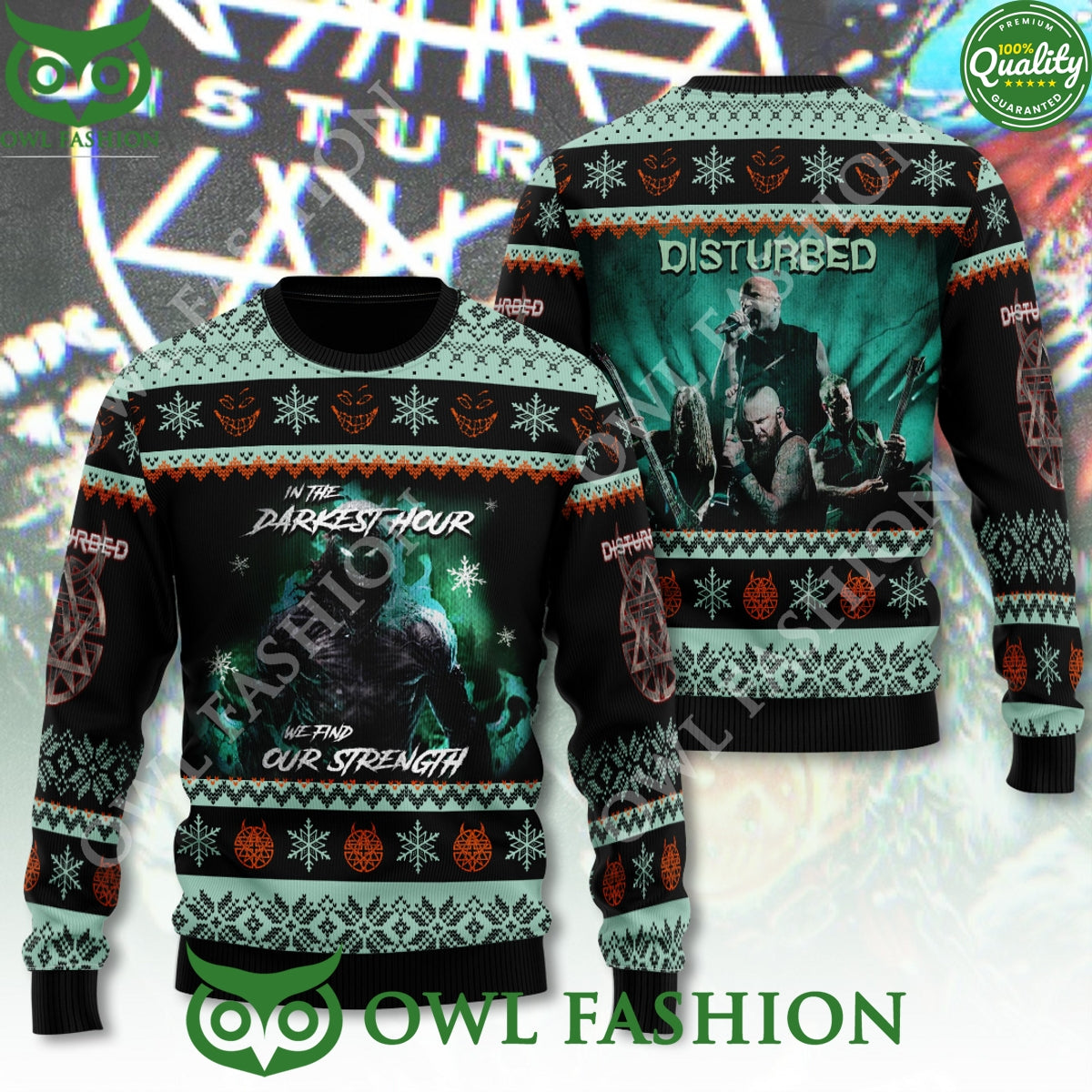 Disturbed Heavy Metal Band Quotes Christmas Ugly - Adult & Kids T-Shirts, Sweatshirts & Hoodies apparel design preview 1