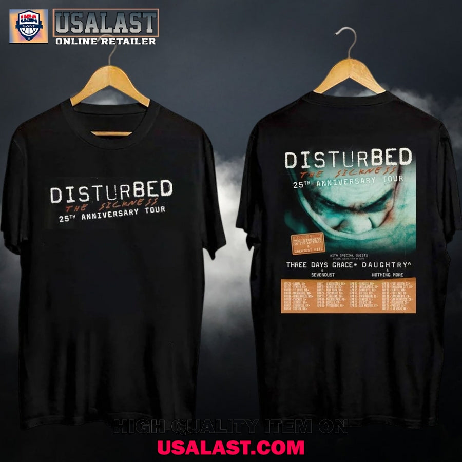 Disturbed The Sickness 25th Anniversary Tour Date - Adult & Kids T-Shirts, Sweatshirts & Hoodies apparel design preview 1