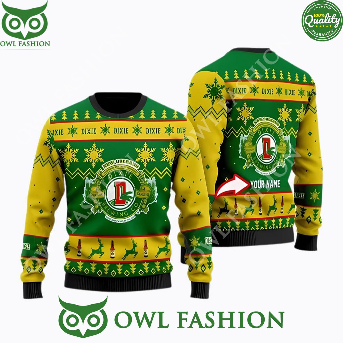Dixie Beer Custom Christmas Sweater Jumpers - Adult & Kids T-Shirts, Sweatshirts & Hoodies apparel design preview 1