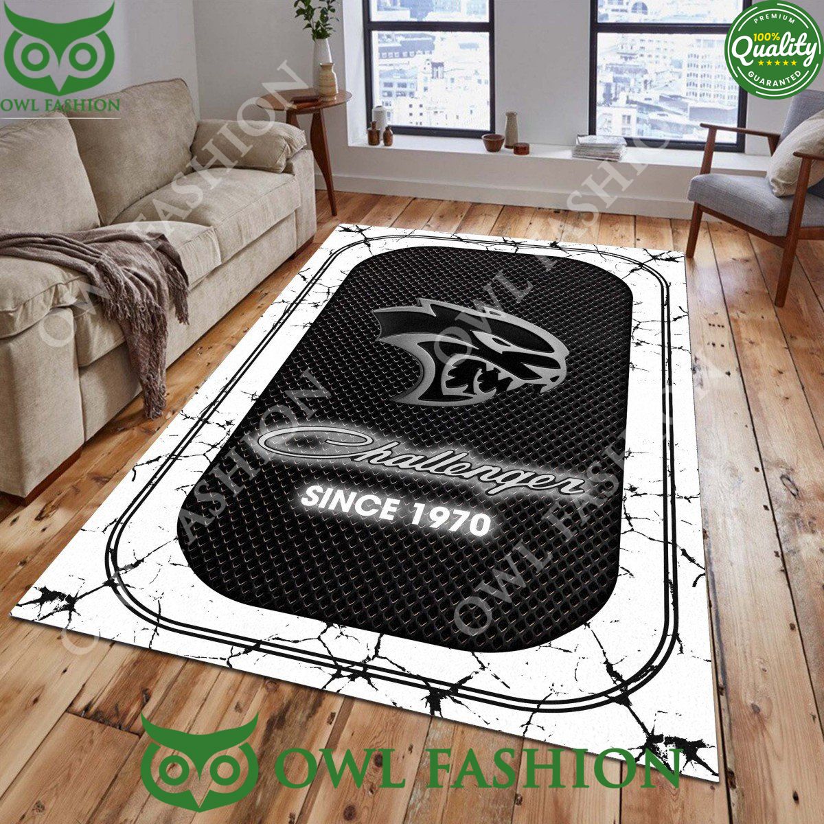 Dodge Challenger 1970 Lightning Living Room Carpet - Adult & Kids T-Shirts, Sweatshirts & Hoodies apparel design preview 1
