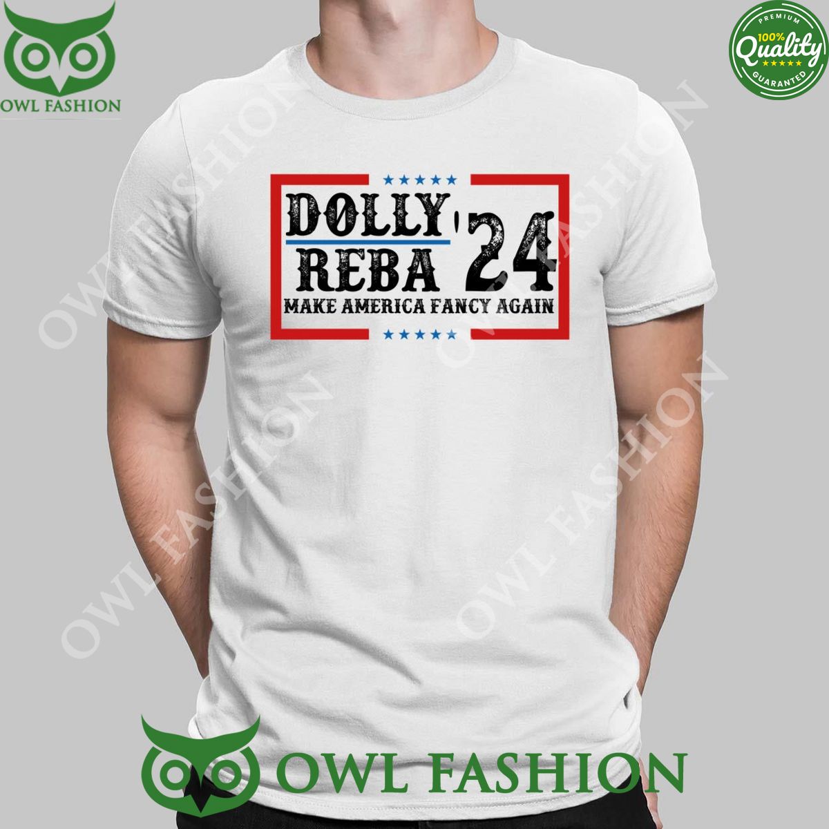 Dolly Reba 2024 Make America Fancy Again 2D - Adult & Kids T-Shirts, Sweatshirts & Hoodies apparel design preview 1
