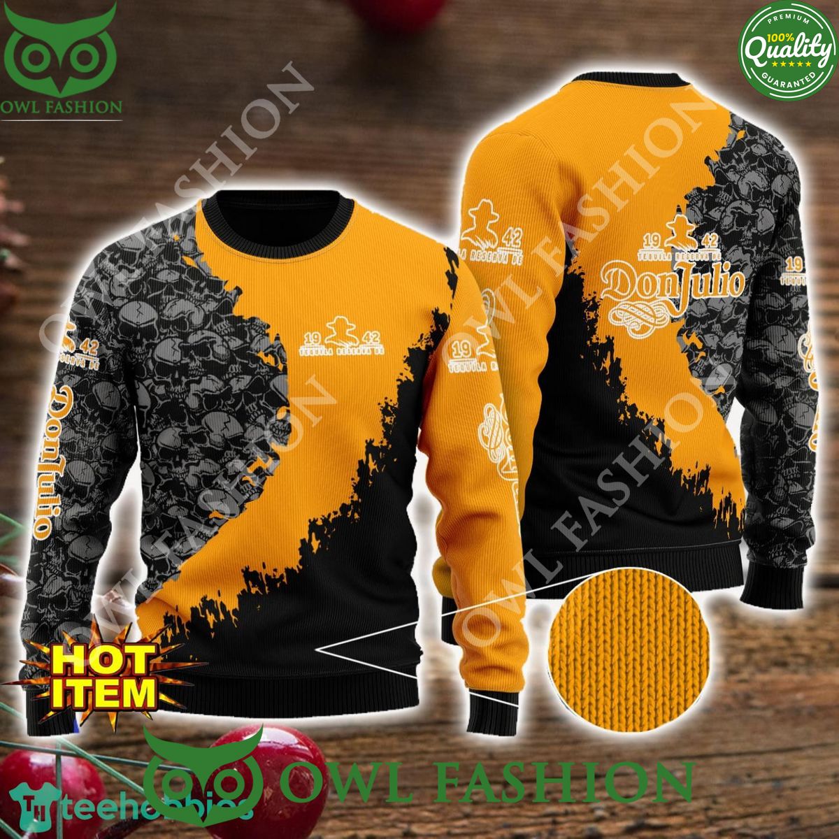 Don Julio Skull Halloween All Over Print 3D Ugly - Adult & Kids T-Shirts, Sweatshirts & Hoodies apparel design preview 1