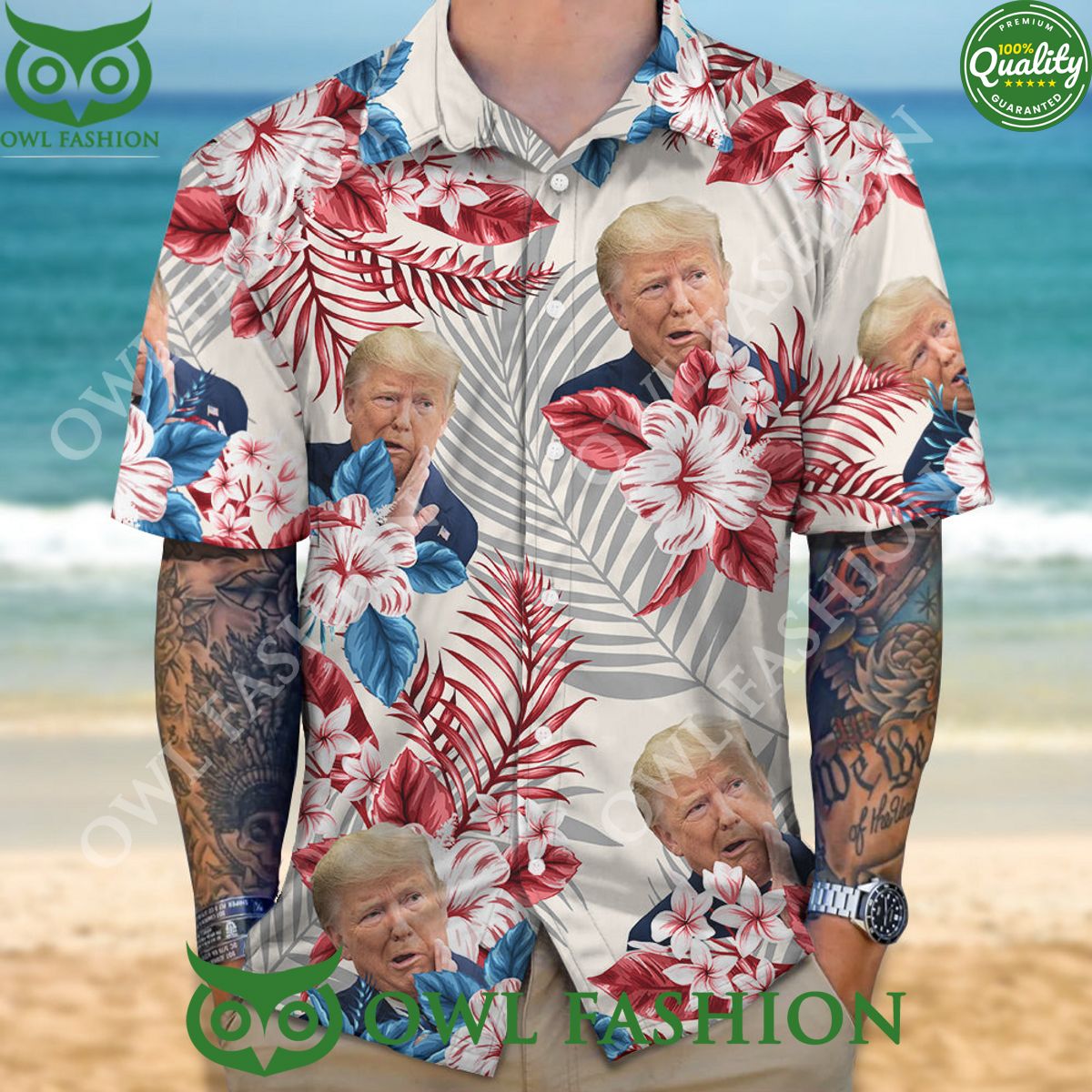 Donald Trump Face Expression Hawaii - Adult & Kids T-Shirts, Sweatshirts & Hoodies apparel design preview 1