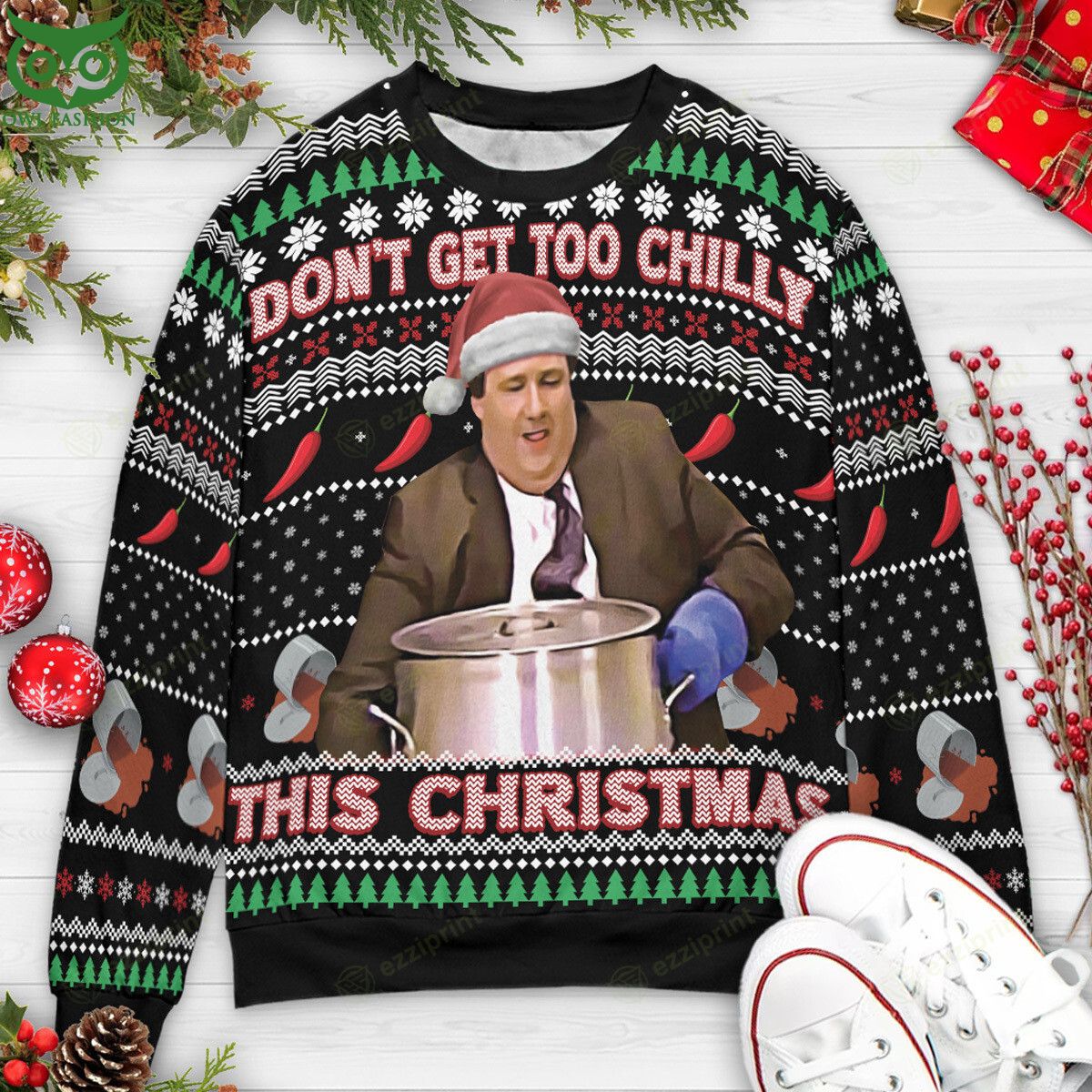 Don't Get Too Chilly This Christmas Kevin Malone The - Adult & Kids T-Shirts, Sweatshirts & Hoodies apparel design preview 1