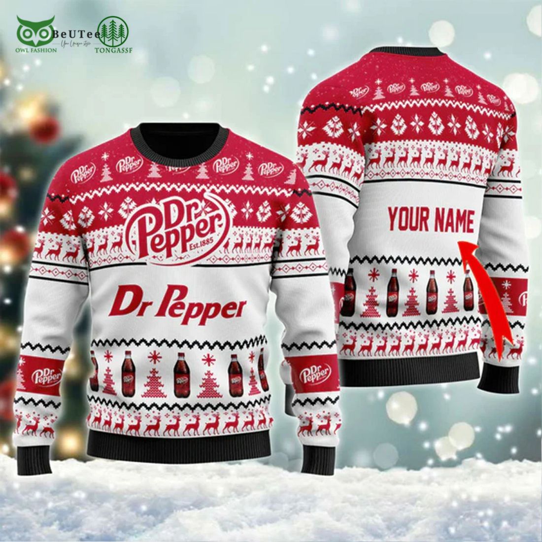 Dr Pepper Ugly Christmas Sweater - Adult & Kids T-Shirts, Sweatshirts & Hoodies apparel design preview 1