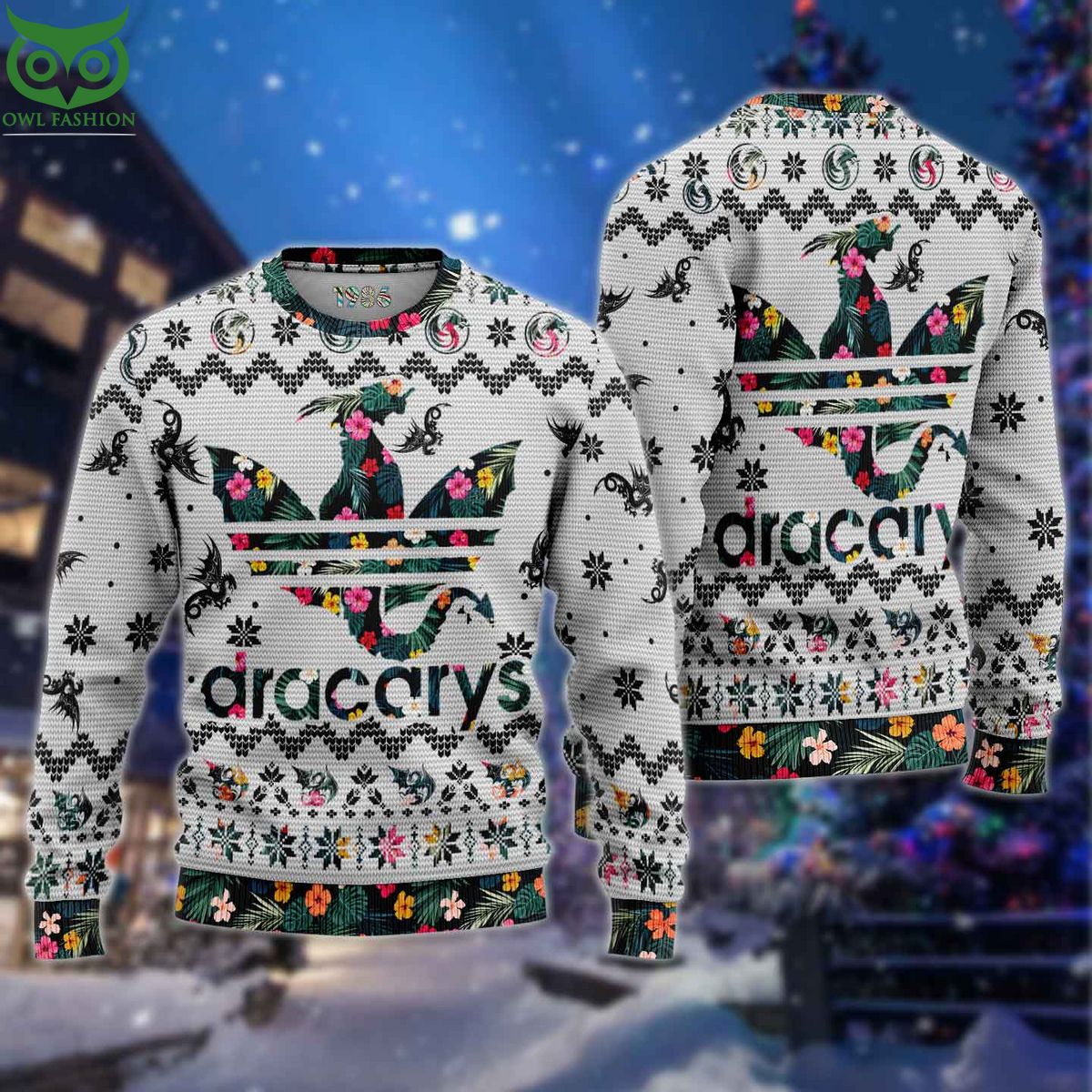 Dracarys Dragon 3D AOP Ugly Sweater Jumper - Adult & Kids T-Shirts, Sweatshirts & Hoodies apparel design preview 1