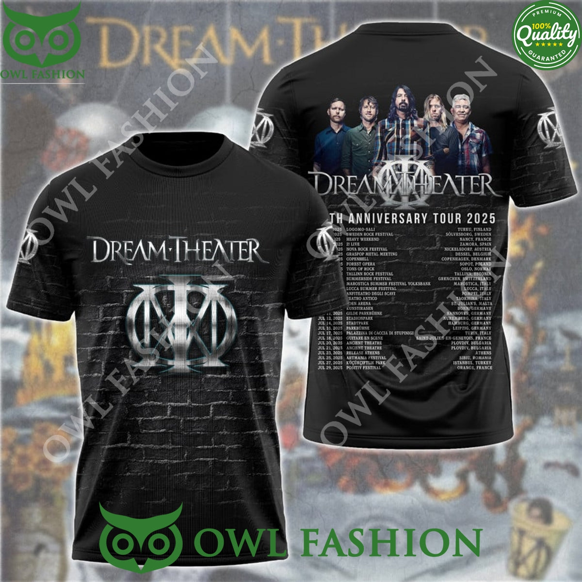 Dream Theater 40th Anniversary tour 2025 metal band - Adult & Kids T-Shirts, Sweatshirts & Hoodies apparel design preview 1