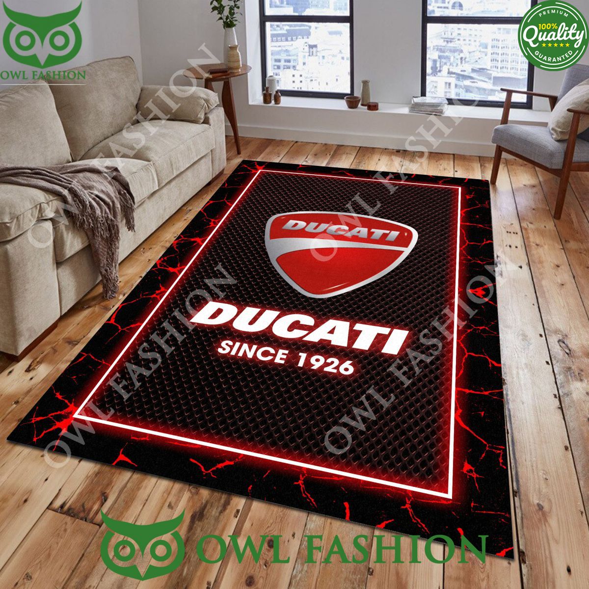 Ducati Italian Motor Living Room Custom Color Carpet - Adult & Kids T-Shirts, Sweatshirts & Hoodies apparel design preview 1