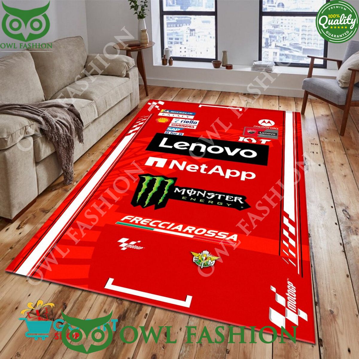 Ducati Lenovo Racing Team Monster Carpet Rug - Adult & Kids T-Shirts, Sweatshirts & Hoodies apparel design preview 1