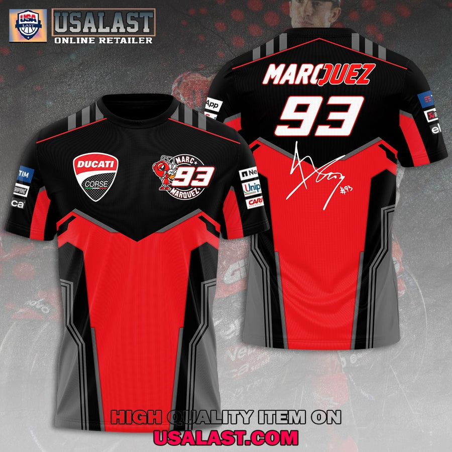 Ducati Lenovo Team x Marc Marquez 3D - Adult & Kids T-Shirts, Sweatshirts & Hoodies apparel design preview 1