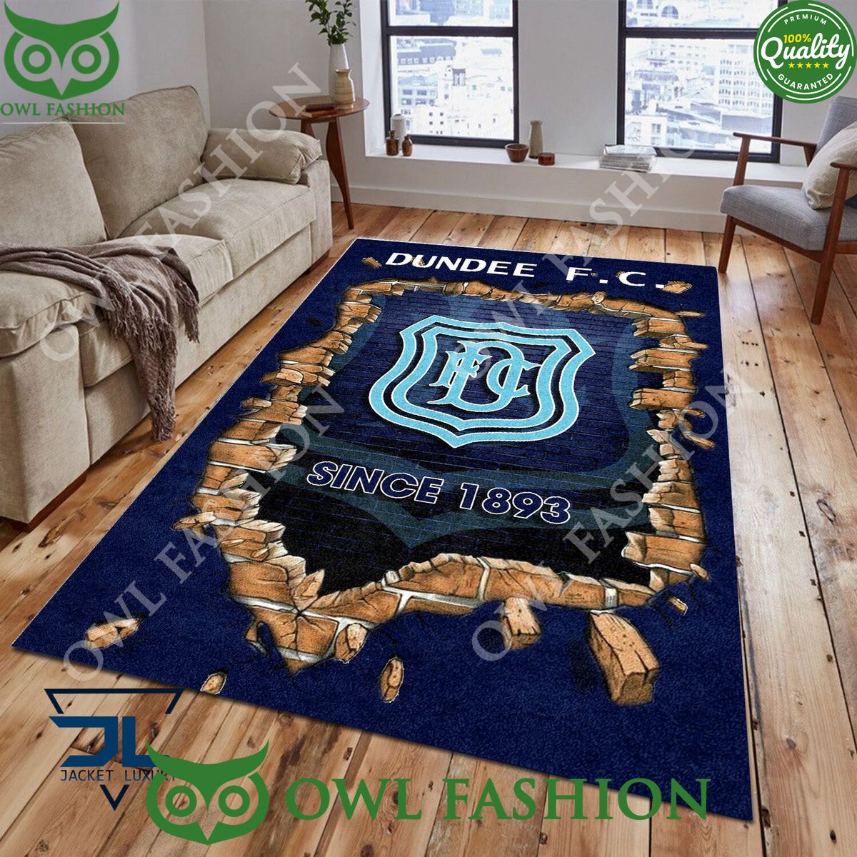 Dundee F.C. Scottish Broken Wall Living Room Carpet - Adult & Kids T-Shirts, Sweatshirts & Hoodies apparel design preview 1