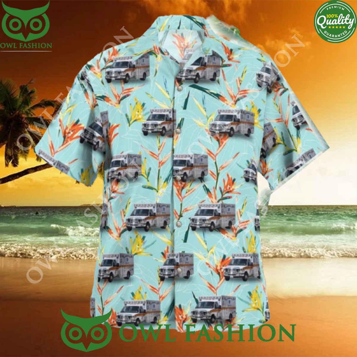 Durham New Hampshire McGregor Memorial EMS Hawaiian - Adult & Kids T-Shirts, Sweatshirts & Hoodies apparel design preview 1