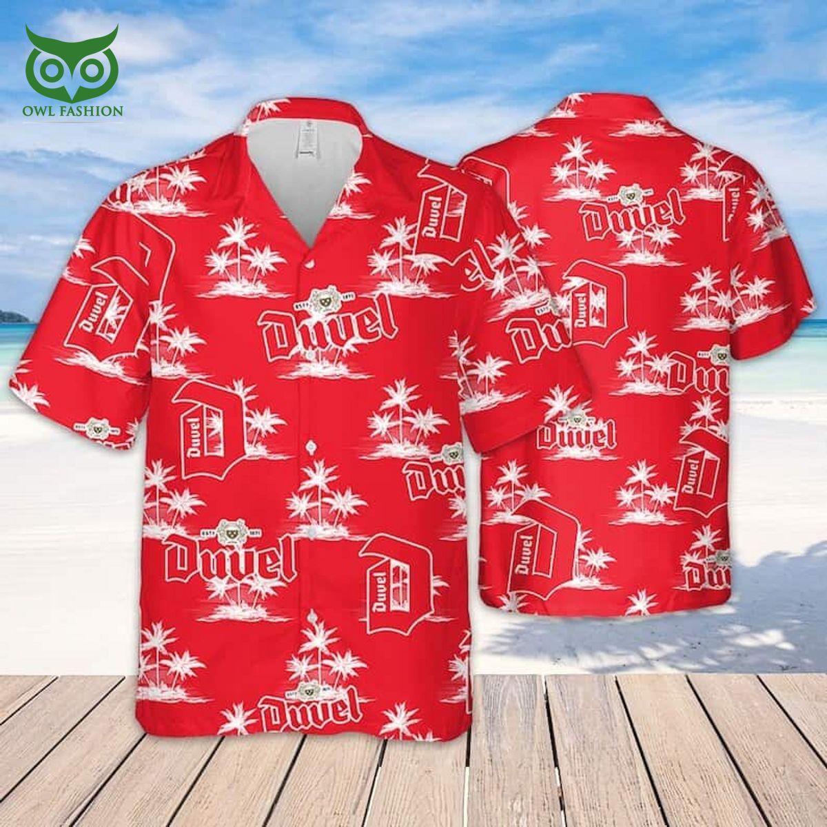 Duvel Beer Hawaiian Coconut Island Pattern - Adult & Kids T-Shirts, Sweatshirts & Hoodies apparel design preview 1
