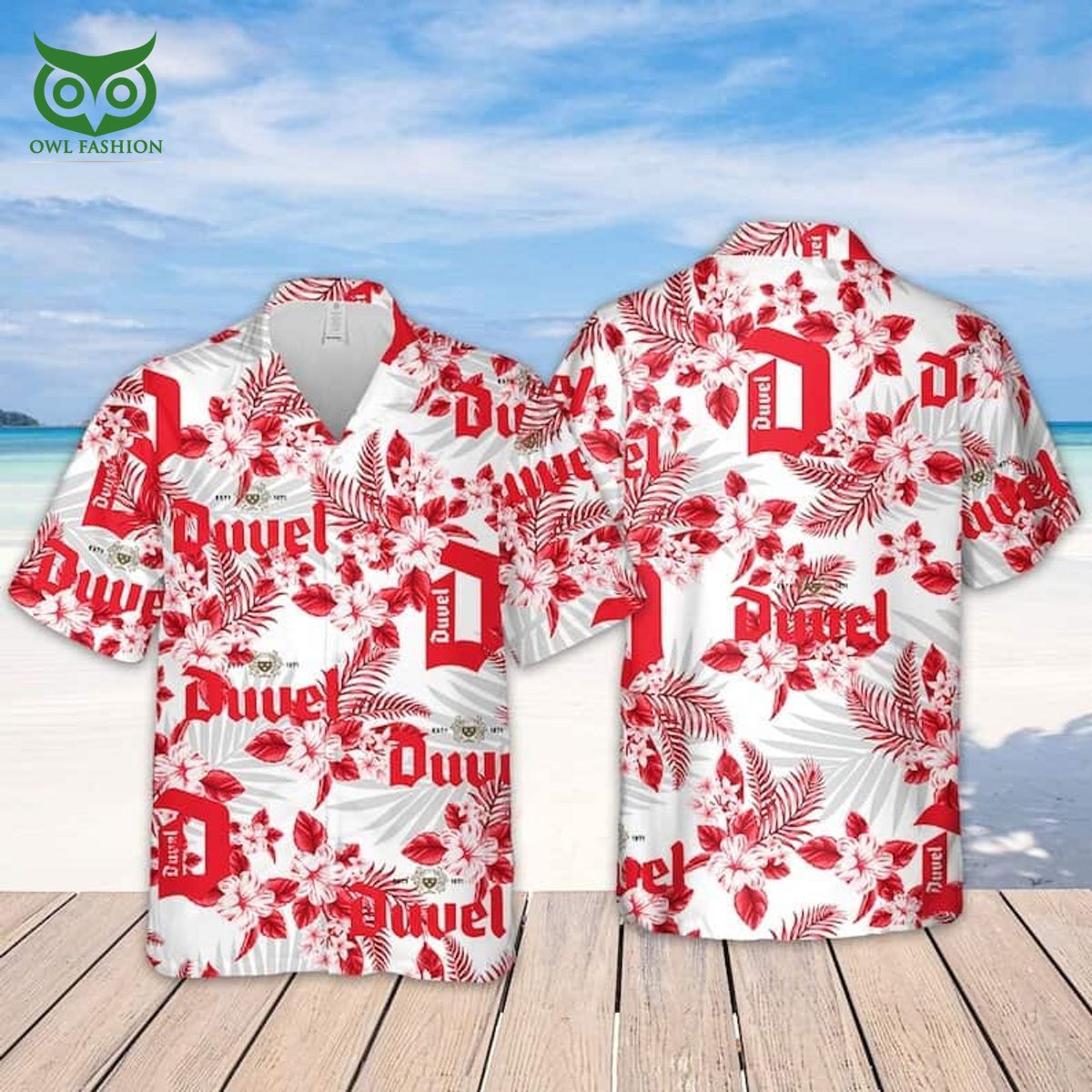 Duvel Beer Hawaiian Tropical Flower Pattern Gift For - Adult & Kids T-Shirts, Sweatshirts & Hoodies apparel design preview 1