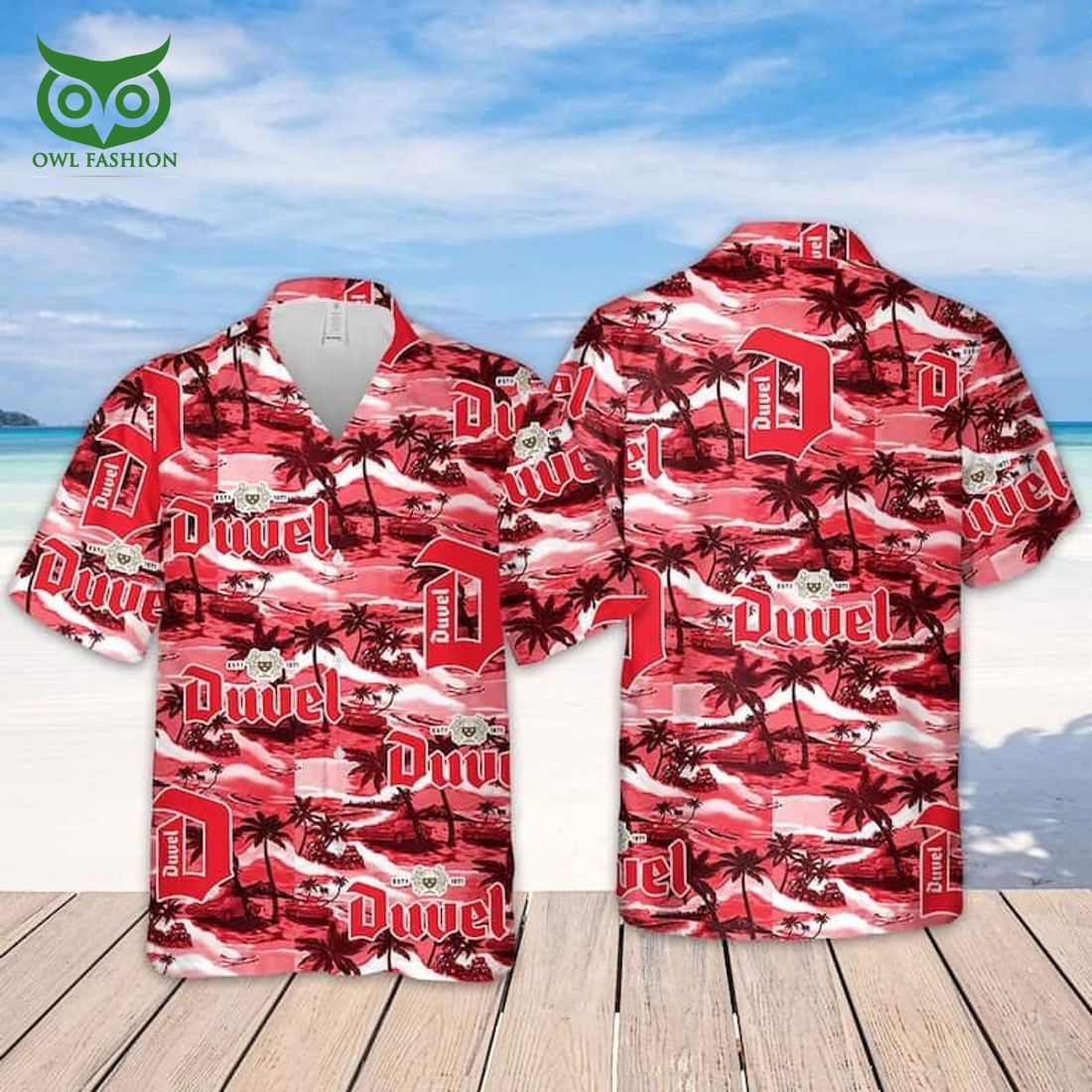 Duvel Beer Island Pattern Hawaiian Beach Vacation - Adult & Kids T-Shirts, Sweatshirts & Hoodies apparel design preview 1