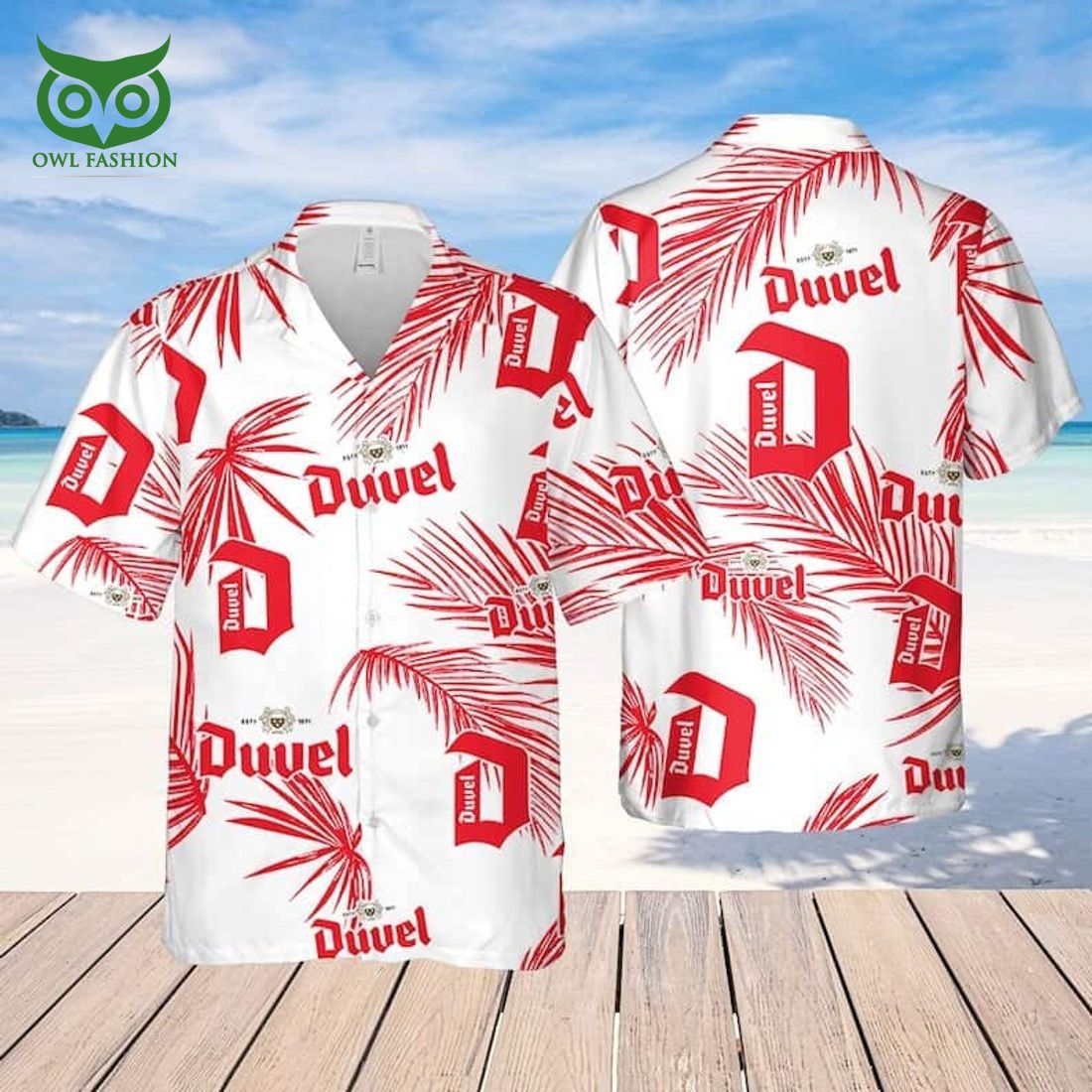 Duvel Beer Palm Leaves Pattern Hawaiian Beach Gift - Adult & Kids T-Shirts, Sweatshirts & Hoodies apparel design preview 1