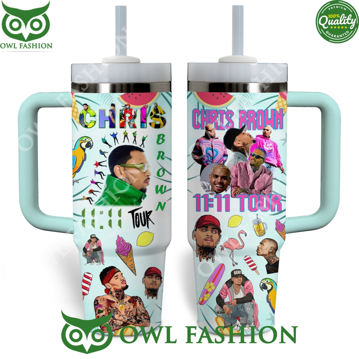 Chris Brown American Singer 11:11 Tour Tumbler Cup - Adult & Kids T-Shirts, Sweatshirts & Hoodies apparel design preview 1