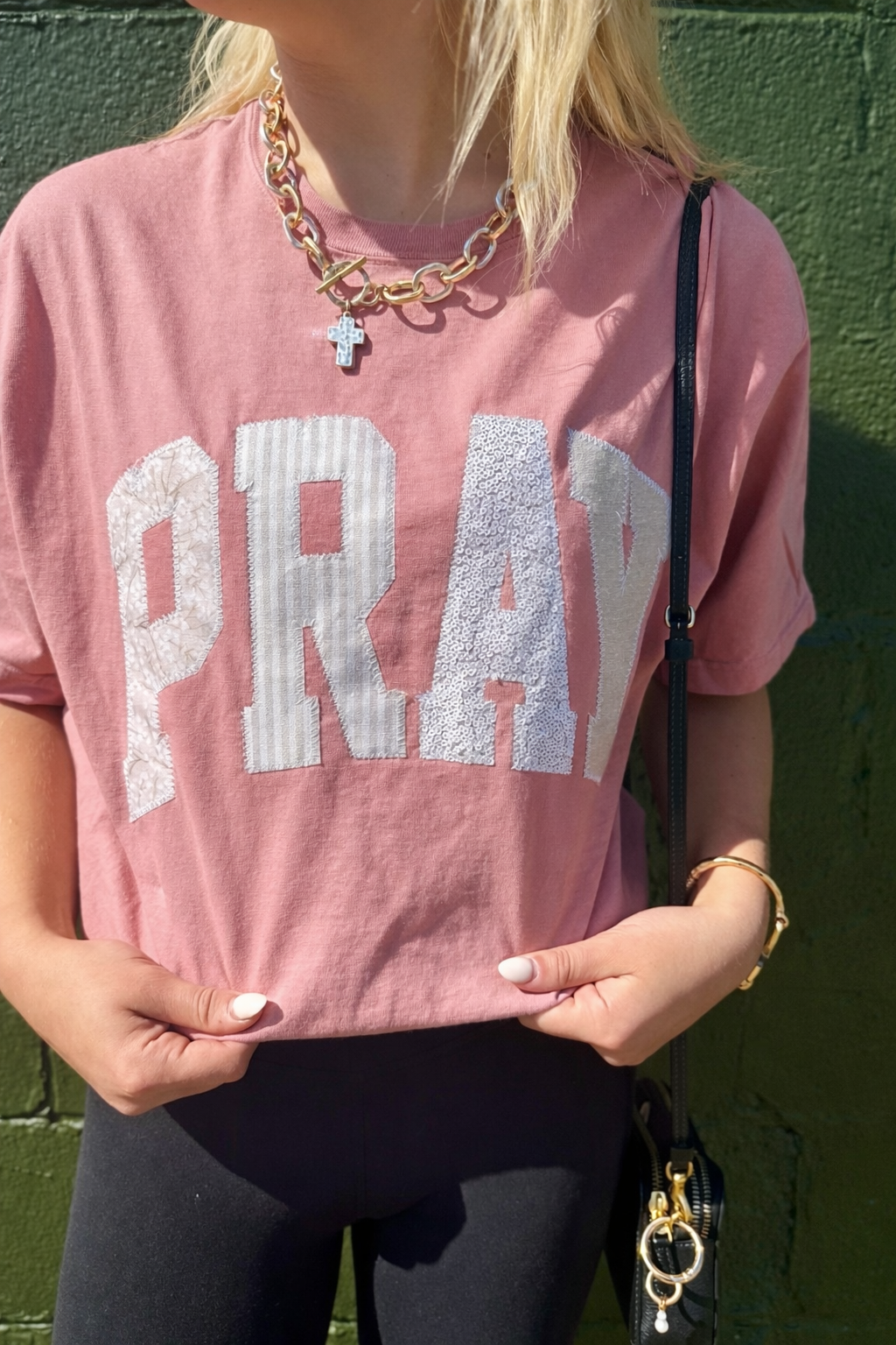 Light Mauve Pray Christian Faith Short Sleeve T - Adult & Kids T-Shirts, Sweatshirts & Hoodies apparel design preview 1