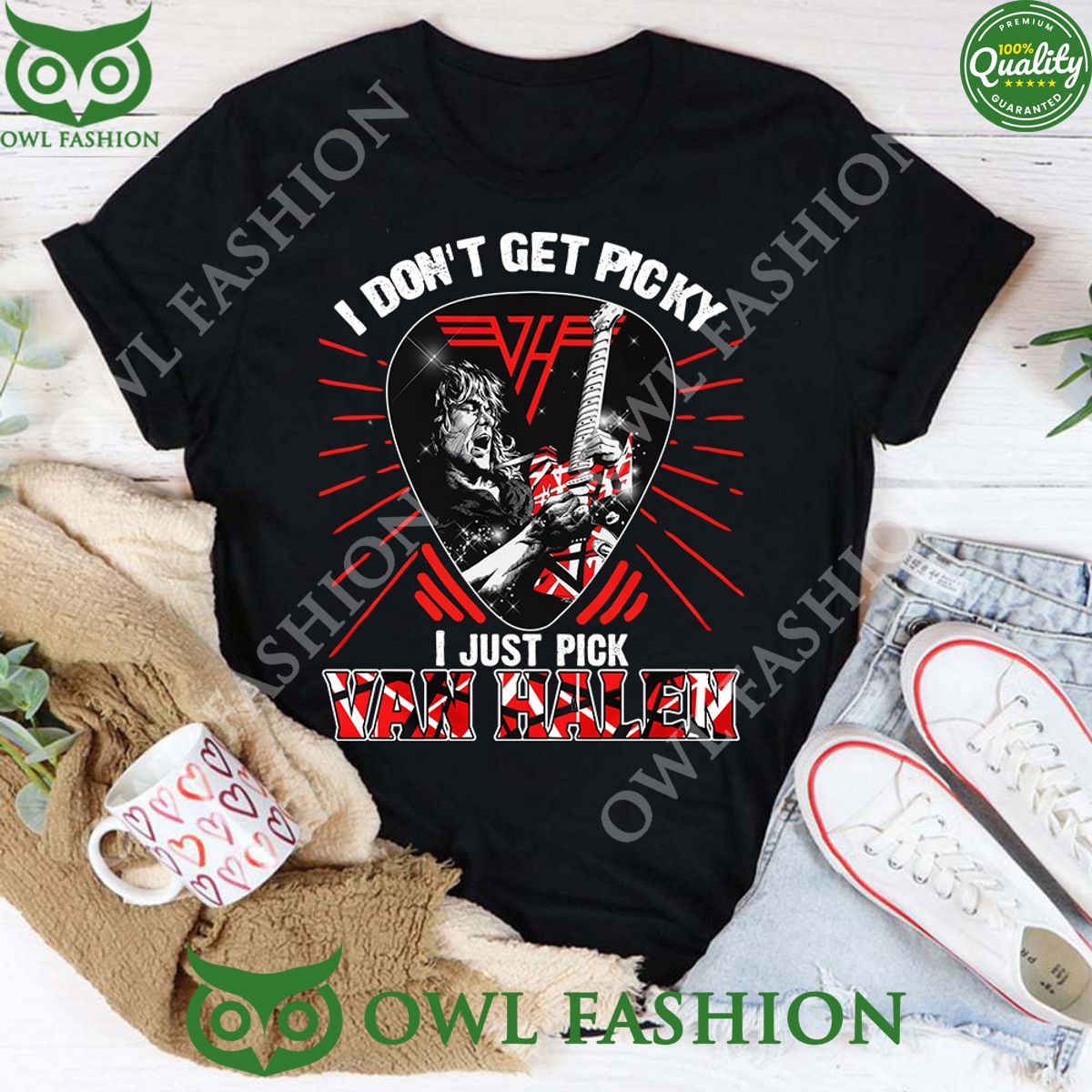 Eddie Van Halen I Don't Get Picky Just Pick 2D - Adult & Kids T-Shirts, Sweatshirts & Hoodies apparel design preview 1