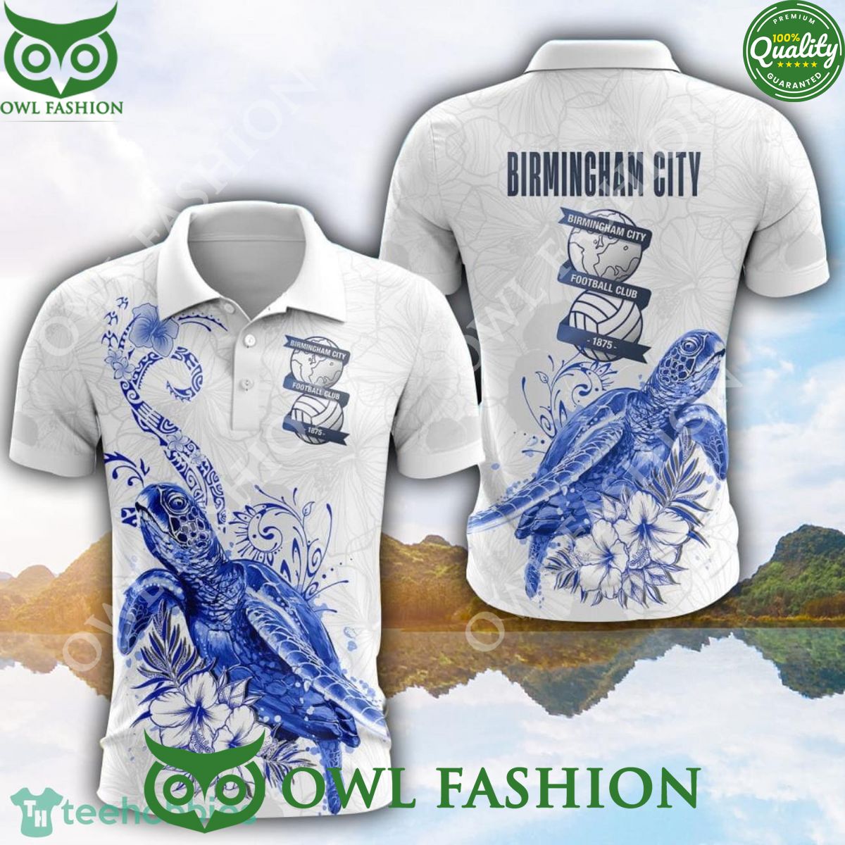 EFL Championship Birmingham City FC Turtle White Polo - Adult & Kids T-Shirts, Sweatshirts & Hoodies apparel design preview 1