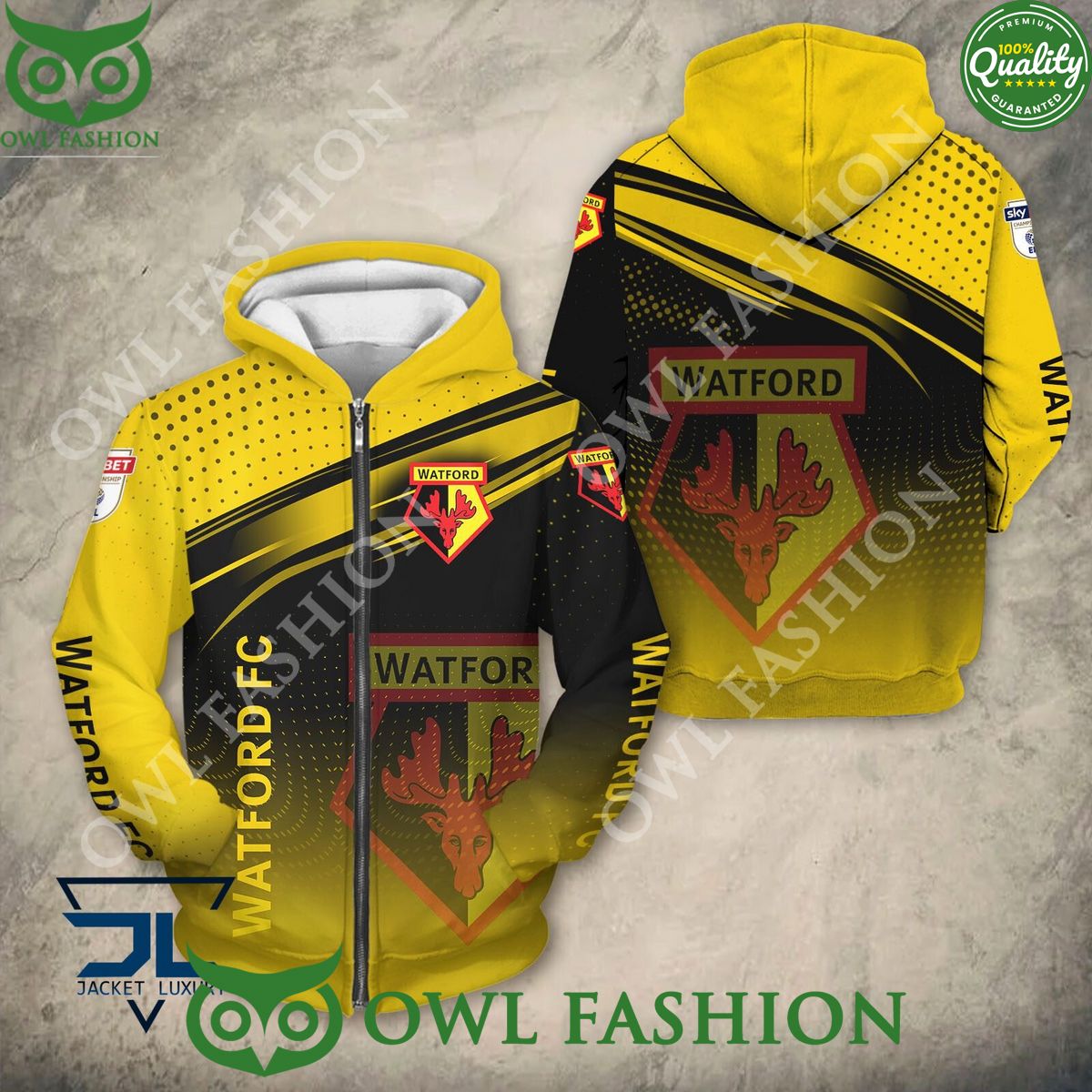 EFL Football Team Watford 3D - Adult & Kids T-Shirts, Sweatshirts & Hoodies apparel design preview 1