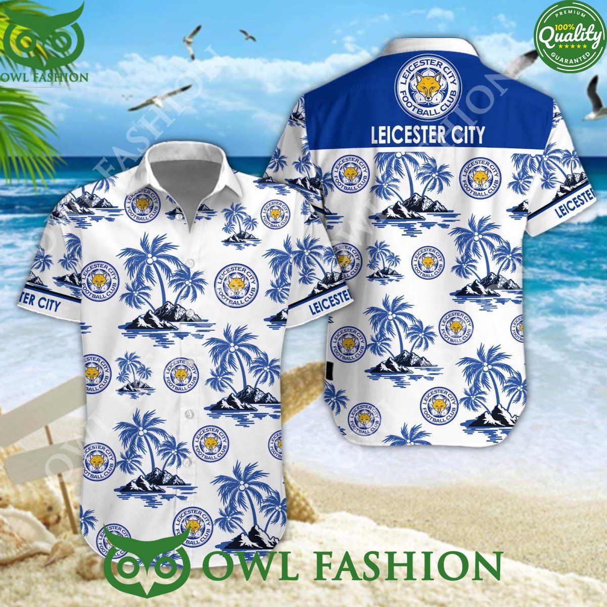 EFL Leicester City Football Champion Hawaiian Beach - Adult & Kids T-Shirts, Sweatshirts & Hoodies apparel design preview 1