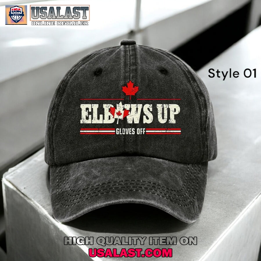 Elbows Up Canada Gloves Off Retro Classic Cap - Adult & Kids T-Shirts, Sweatshirts & Hoodies apparel design preview 1