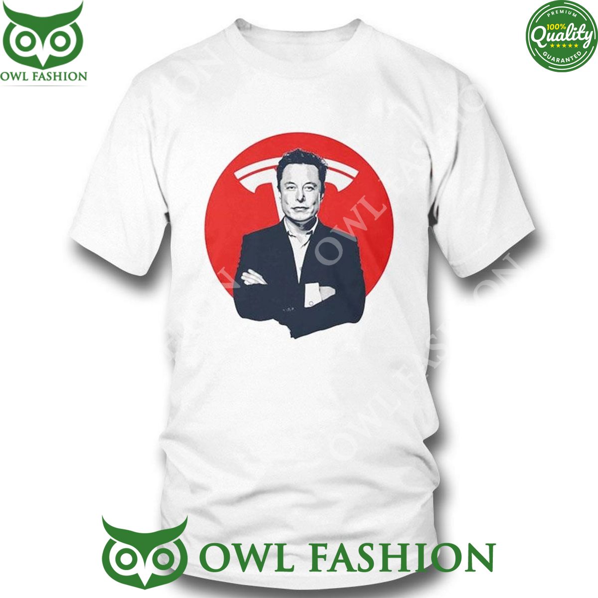 Elon Musk And Tesla Logo 2024 - Adult & Kids T-Shirts, Sweatshirts & Hoodies apparel design preview 1