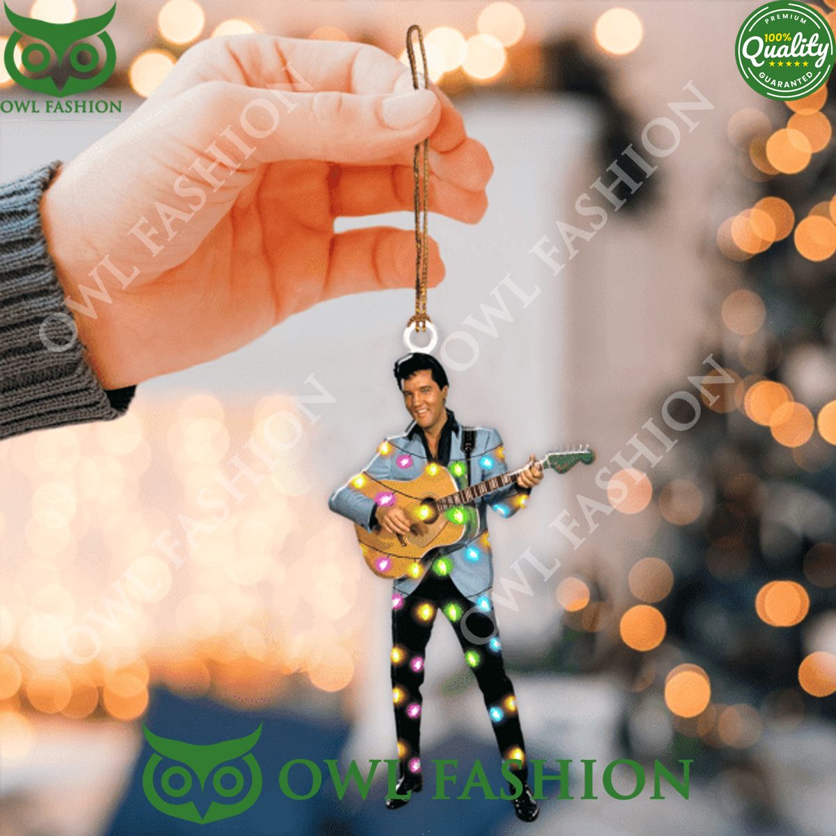 Elvis Presley Guitar Plastic Ornament - Adult & Kids T-Shirts, Sweatshirts & Hoodies apparel design preview 1