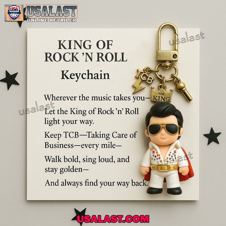 Elvis Presley King of Rock N Roll Keychain - Adult & Kids T-Shirts, Sweatshirts & Hoodies apparel design preview 1