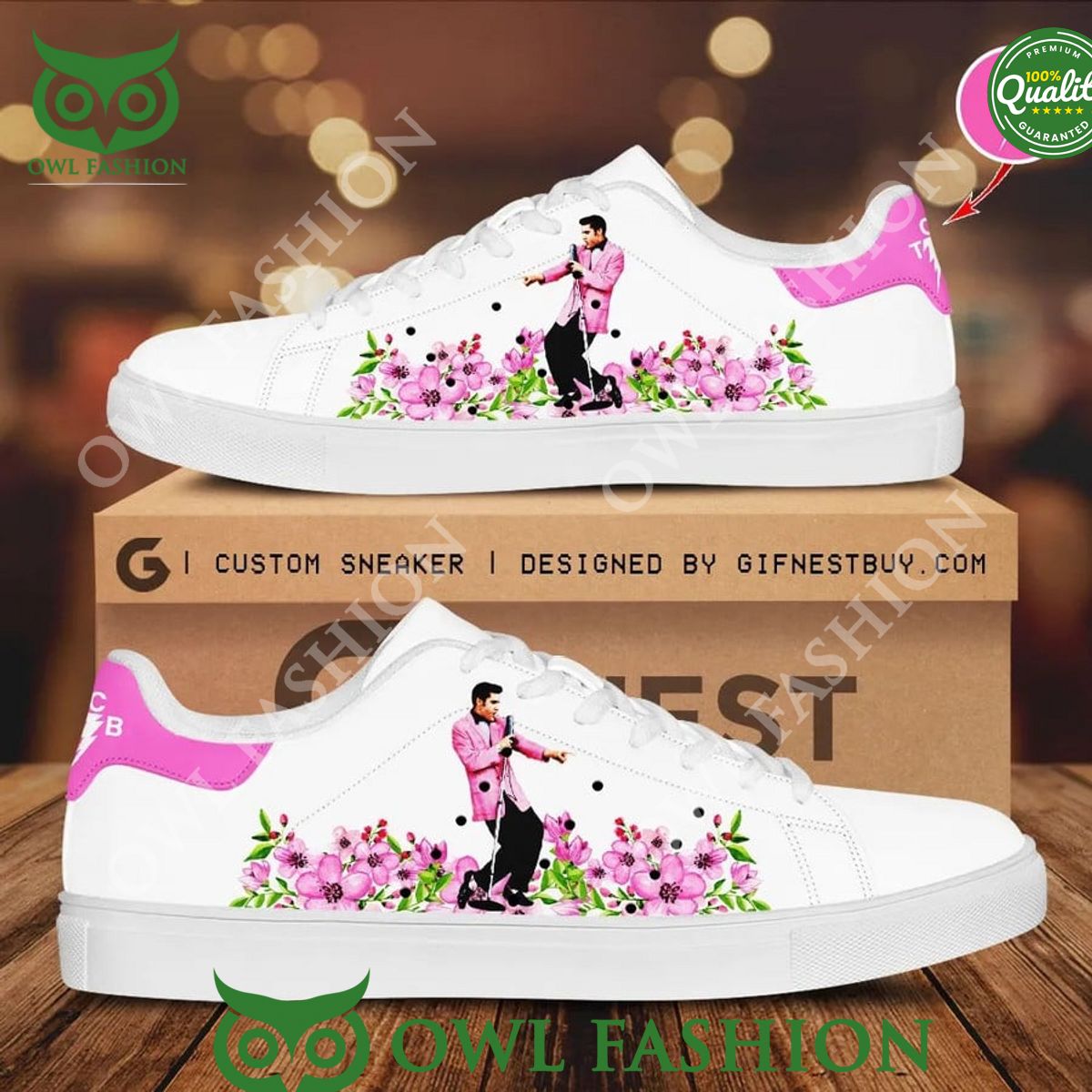 Elvis Presley Pink Stan smith Shoes - Adult & Kids T-Shirts, Sweatshirts & Hoodies apparel design preview 1