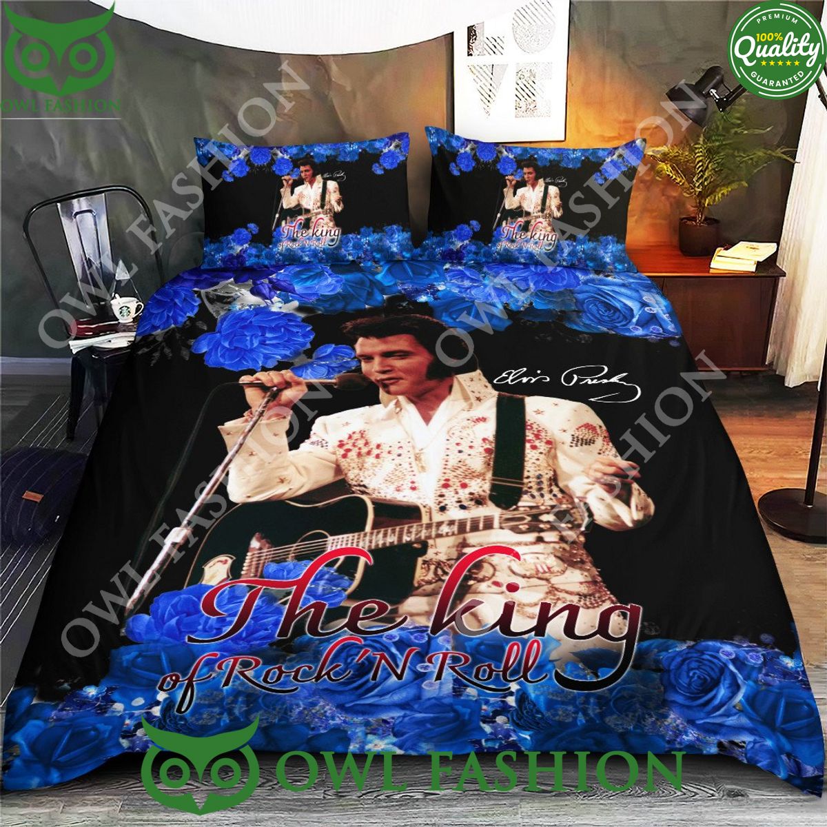 Elvis Presley The King of Rock n Roll Bedding Set - Adult & Kids T-Shirts, Sweatshirts & Hoodies apparel design preview 1