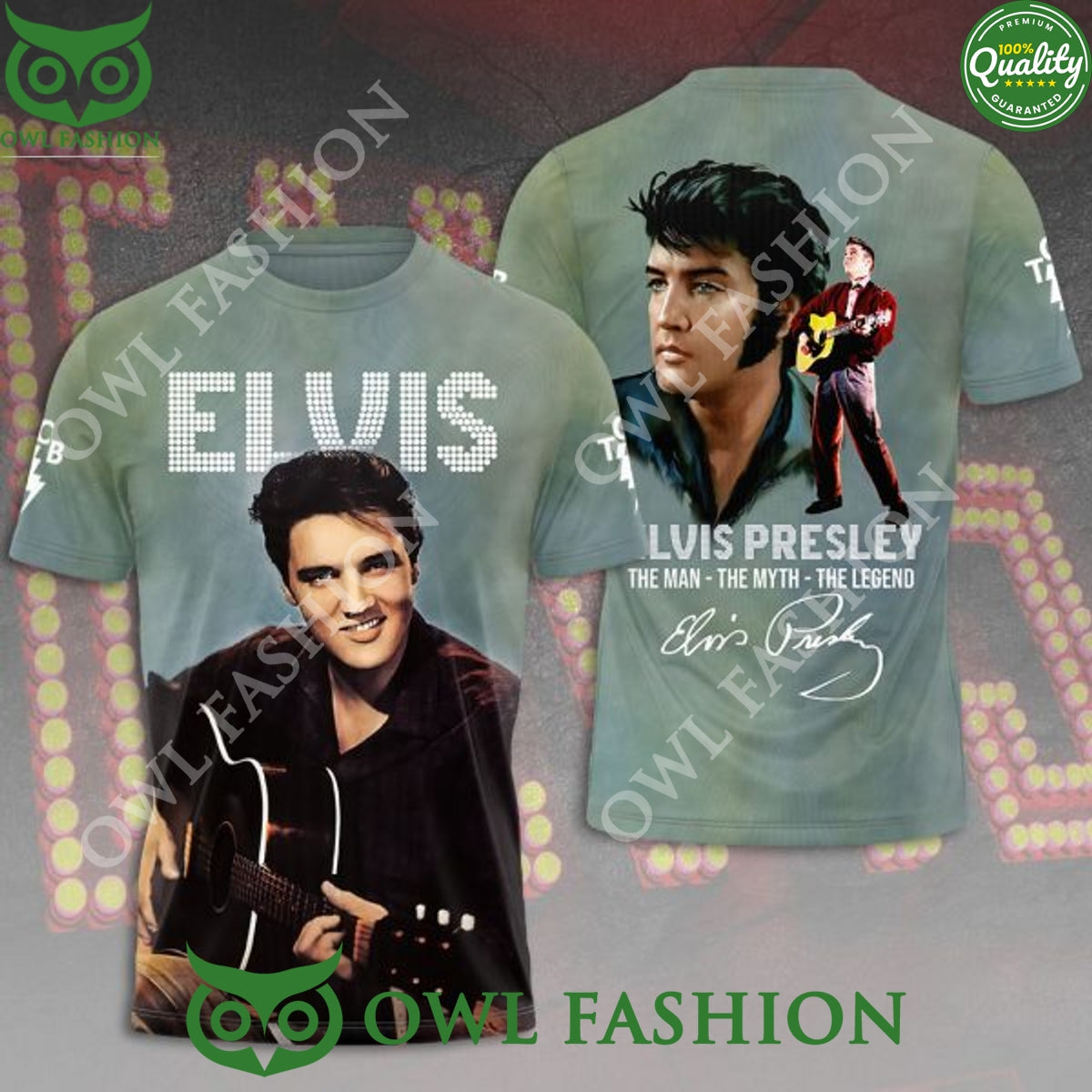 Elvis Presley The Man Myth Legend Rock - Adult & Kids T-Shirts, Sweatshirts & Hoodies apparel design preview 1