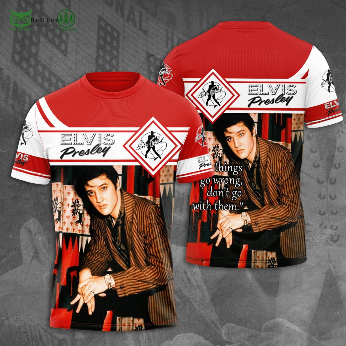 Elvis Presley When Things Go Wrong 3D Polo - Adult & Kids T-Shirts, Sweatshirts & Hoodies apparel design preview 1