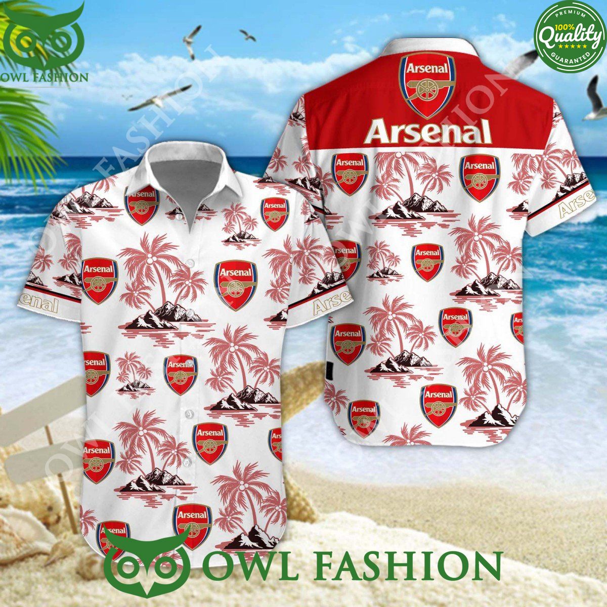 EPL Arsenal FC Coconut Mikel Arteta Hawaiian - Adult & Kids T-Shirts, Sweatshirts & Hoodies apparel design preview 1