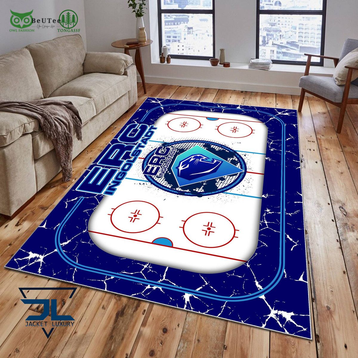 ERC Ingolstadt Germany Ice Hockey Team Carpet Rug - Adult & Kids T-Shirts, Sweatshirts & Hoodies apparel design preview 1