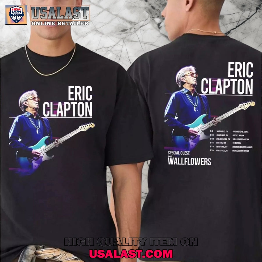 Eric Clapton Us Tour 2025 Dates List Two Sides Print - Adult & Kids T-Shirts, Sweatshirts & Hoodies apparel design preview 1