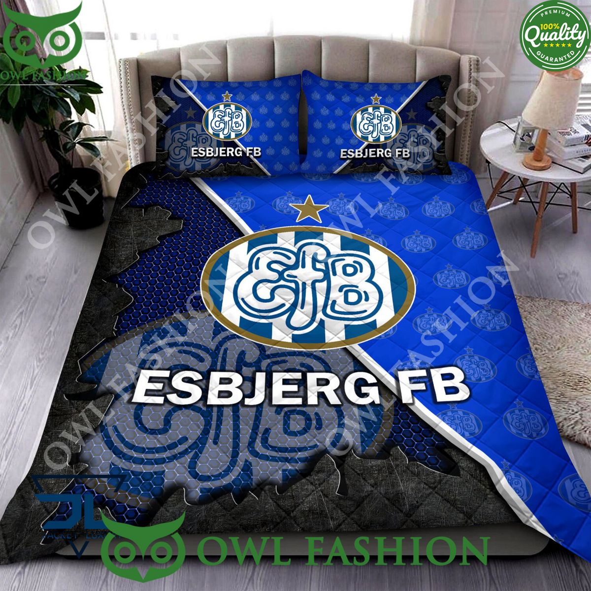 Esbjerg fB Superliga Quilt Broken Bedding Set - Adult & Kids T-Shirts, Sweatshirts & Hoodies apparel design preview 1