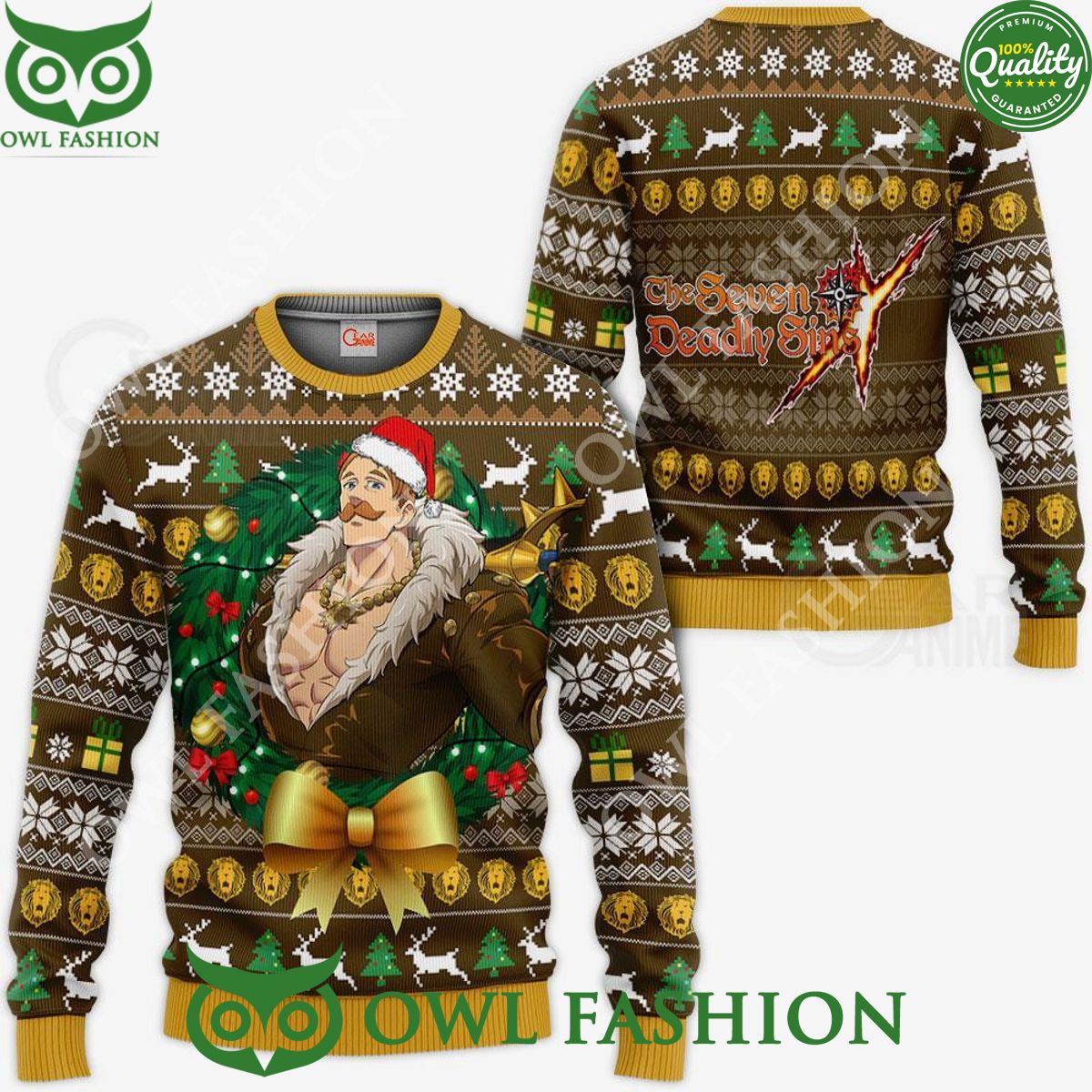 Escanor Ugly Christmas Sweater Xmas Gift Jumper - Adult & Kids T-Shirts, Sweatshirts & Hoodies apparel design preview 1