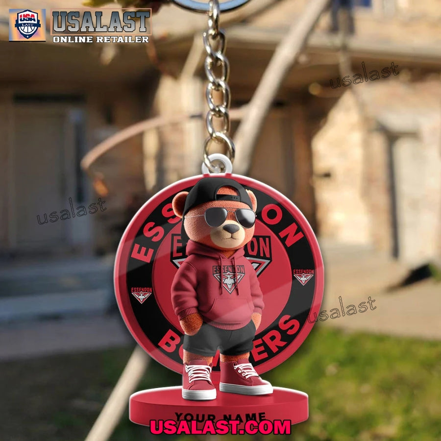 Essendon Football Club Teddy Bear Custom Keychain - Adult & Kids T-Shirts, Sweatshirts & Hoodies apparel design preview 1