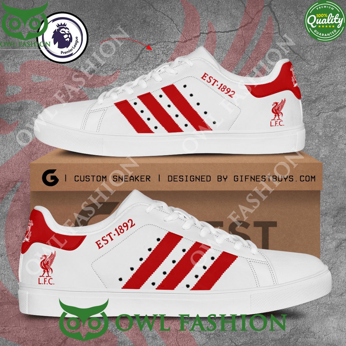 Est 1892 Liverpool Football Club LFC stan smith shoes - Adult & Kids T-Shirts, Sweatshirts & Hoodies apparel design preview 1