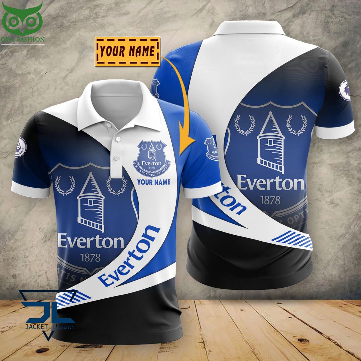 Everton F.C Premier League 2023 Customized 3D Polo - Adult & Kids T-Shirts, Sweatshirts & Hoodies apparel design preview 1