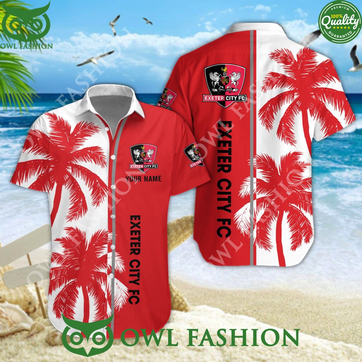 Exeter City Personalized EFL Trending Summer Hawaiian - Adult & Kids T-Shirts, Sweatshirts & Hoodies apparel design preview 1