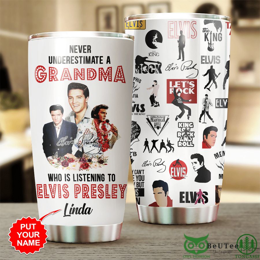 Custom Name Elvis Presley Grandma Listen Skinny - Adult & Kids T-Shirts, Sweatshirts & Hoodies apparel design preview 1